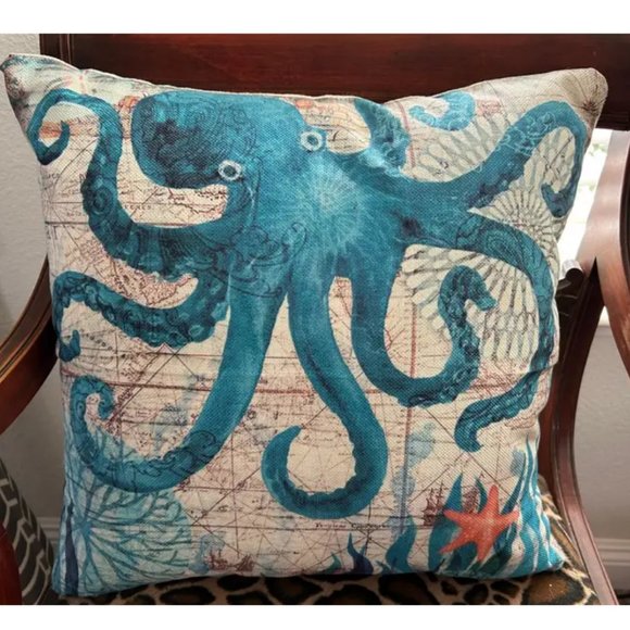 Decorative Throw Pillow Cover Case Beach Decor Nautical Coastal Cottage Accent - Picture 1 of 10